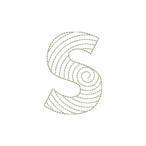 Matriz de bordado Alfabeto Espiral - Letra S