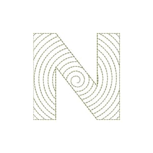 Matriz de bordado Alfabeto Espiral - Letra N