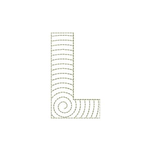 Matriz de bordado Alfabeto Espiral - Letra L