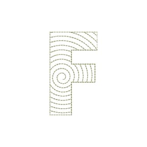 Matriz de bordado Alfabeto Espiral - Letra F