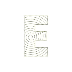 Matriz de bordado Alfabeto Espiral - Letra E