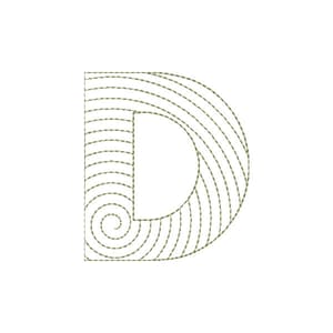 Matriz de bordado Alfabeto Espiral - Letra D