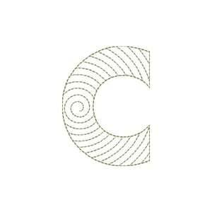 Matriz de bordado Alfabeto Espiral - Letra C