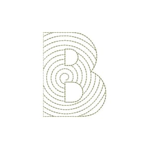 Matriz de bordado Alfabeto Espiral - Letra B