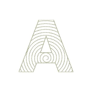 Matriz de bordado Alfabeto Espiral - Letra A