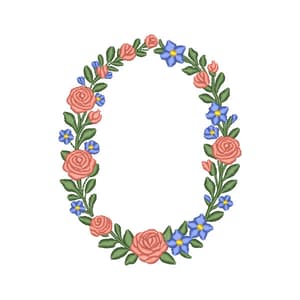 Matriz de bordado Moldura Floral (Pontos Leves)