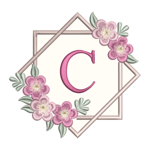 Matriz de bordado Moldura Floral (Aplique)