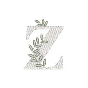 Matriz de bordado Monograma com Ramos Letra Z (Pontos Leves)