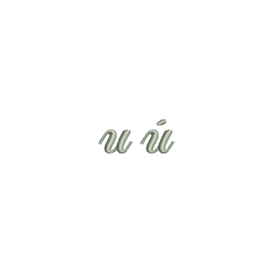Matriz de bordado Fonte Fisha Script Letra u