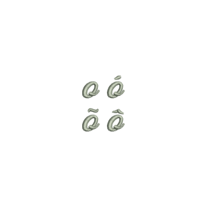Matriz de bordado Fonte Fisha Script Letra o