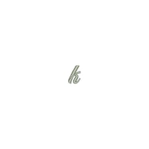 Matriz de bordado Fonte Fisha Script Letra k