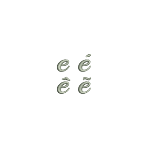 Matriz de bordado Fonte Fisha Script Letra e