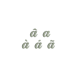 Matriz de bordado Fonte Fisha Script Letra a
