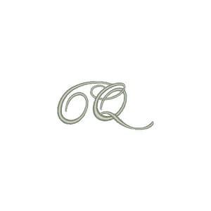 Matriz de bordado Fonte Fisha Script Letra Q