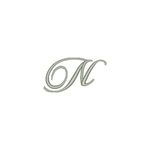 Matriz de bordado Fonte Fisha Script Letra N