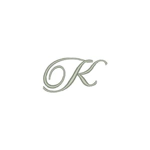 Matriz de bordado Fonte Fisha Script Letra K