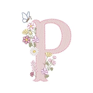 Matriz de bordado P - Alfabeto Vintage Delicado (Pontos Leves)