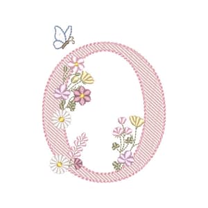 Matriz de bordado O - Alfabeto Vintage Delicado (Pontos Leves)
