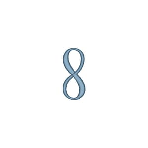 Matriz de bordado Alfabeto Fonte Marchila - Número 8