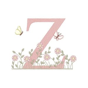 Matriz de bordado Matriz de Bordado Letra Z Alfabeto Jardim Encantado (Pontos Leves)