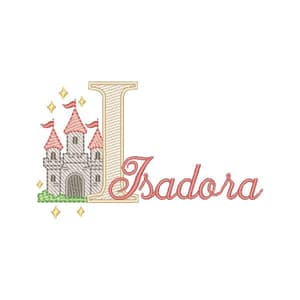 Matriz de bordado Letra I Alfabeto Castelo Encantado (Pontos Leves)