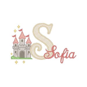 Matriz de bordado Letra S Alfabeto Castelo Encantado (Pontos Leves)