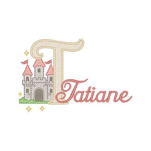 Matriz de bordado Letra T Alfabeto Castelo Encantado (Pontos Leves)