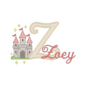 Matriz de bordado Letra Z Alfabeto Castelo Encantado (Pontos Leves)