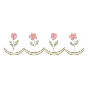 Matriz de bordado Barrinha Floral ( Pontos Leves )