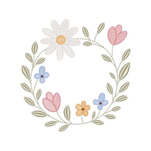Matriz de bordado Moldura Floral Delicada ( Pontos Leves )