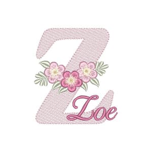 Matriz de bordado Alfabeto Monograma Floral - Letra Z
