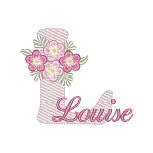 Matriz de bordado Alfabeto Monograma Floral - Letra L