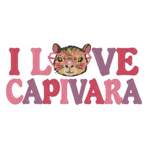 Matriz de bordado I Love Capivara (Pontos Leves)