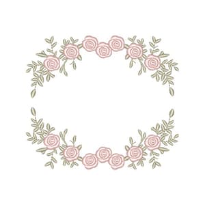 Matriz de bordado Moldura Rosas Encantadas ( Pontos Leves )