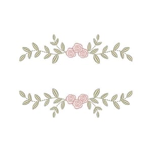 Matriz de bordado Moldura Rosas Encantadas ( Pontos Leves )