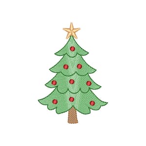 Matriz de bordado Árvore de Natal (Pontos Leves)