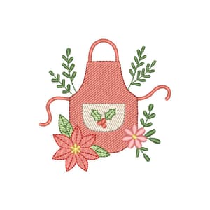 Matriz de bordado Avental Natalina (Pontos Leves)