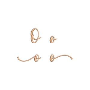 Matriz de bordado Fonte Cute Letra O