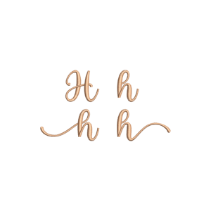 Matriz de bordado Fonte Cute Letra H