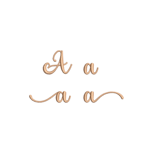 Matriz de bordado Fonte Cute Letra A