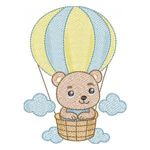 Matriz de bordado ursinho aventureiro (Pontos leves)