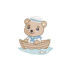 Matriz de bordado ursinho aventureiro (Pontos leves)