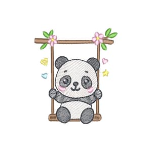 Matriz de bordado panda (Pontos leves)