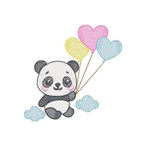 Matriz de bordado panda (Pontos leves)