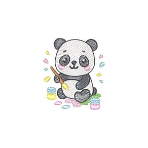 Matriz de bordado panda (Pontos leves)