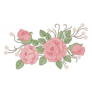 Matriz de bordado Rosas (Pontos Leves)