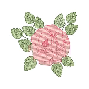 Matriz de bordado Rosa (Pontos Leves)