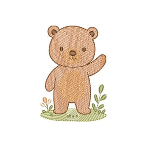 Matriz de bordado Urso com Cenário