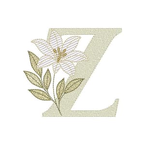 Matriz de bordado Alfabeto Lírio Letra Z (Pontos Leves)