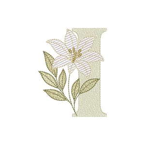 Matriz de bordado Alfabeto Lírio Letra I (Pontos Leves)